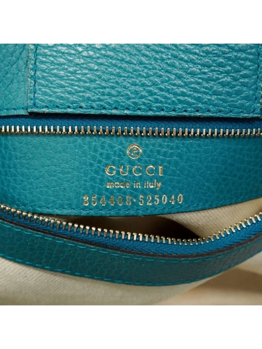 Gucci Tote Swing Leather Navy Gold